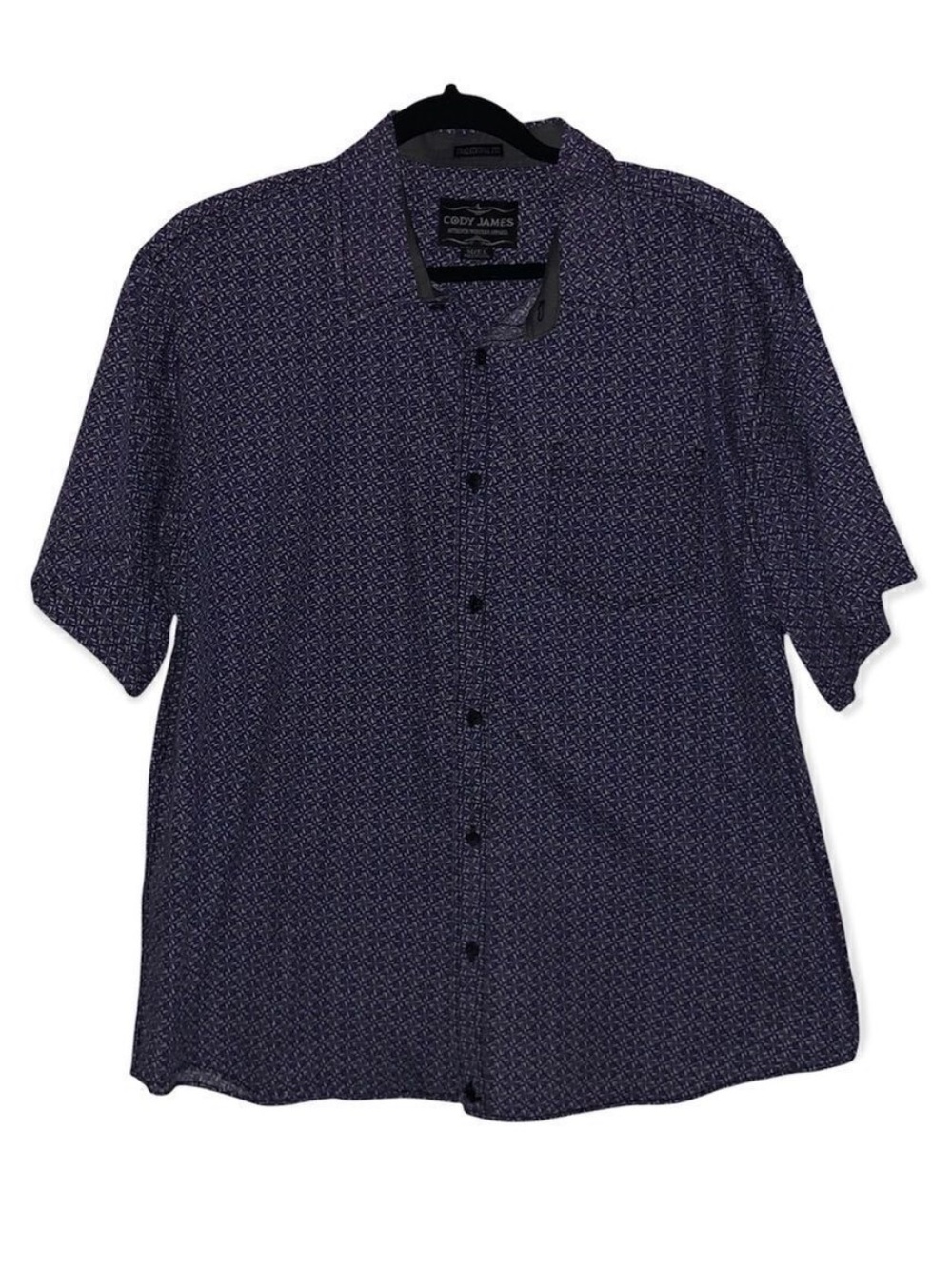 Cody James Blue Printed Short Sleeve Button Down Shirt